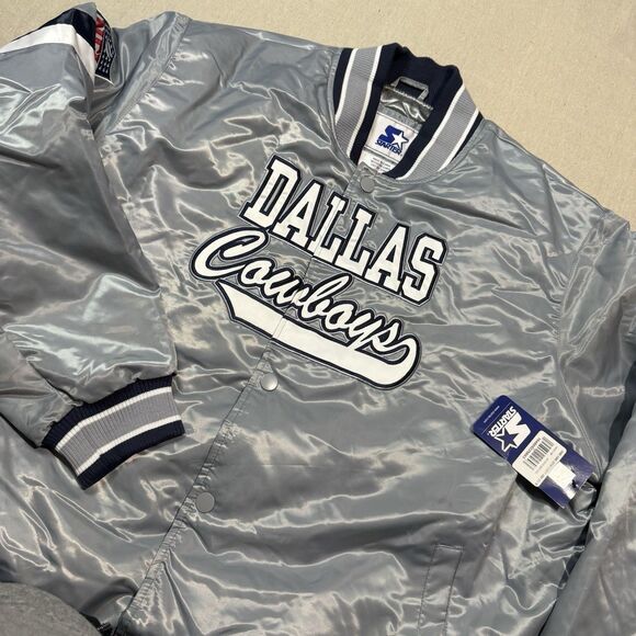 NWT Vintage 90’s NFL Dallas Cowboys STARTER Satin Bomber Jacket Men’s Size 3XL - Picture 3 of 7